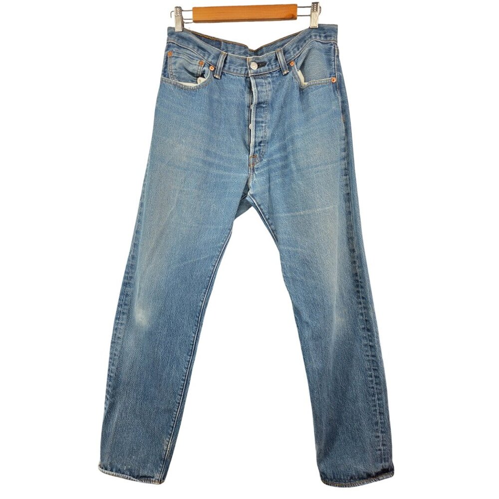 Levis 501 Original Fit‎ Mens Jeans W36 L36 Button Fly Denim Blue